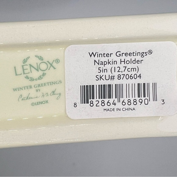 Lenox Winter Greetings Napkin Holder RED CARDINAL Porcelain NEW OPEN BOX - Picture 7 of 10